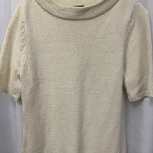 Talbots Sweaters - Talbots Women's Sweater Ivory Short Sleeve Size X-Large